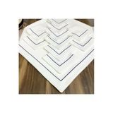 Oya Home Mavi Piko Dikiş Detaylı Masa Örtüsü (1) & Peçete(8) Set -Toplam 9 Parca