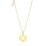 Oya Silver Minimal Gümüş 24K Altın Kaplama Pusula Kolye [Oyot415]
