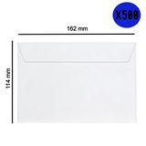 Oyal Kare Beyaz Mektup Zarfi(Gloria) 114X162 Mm 70 Gr Silikonlu 500 Lu(1 Koli)