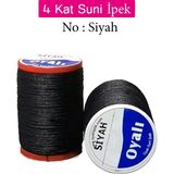 Oyalı 4 Kat Suni Ipek Iplik Iğne Oyası Boncuk Ipi Tığ Oyası No:siyah