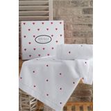 OYALI Organik Pamuk - Preminyum Kalp Nakışlı Microcotton El-yüz Havlusu Çeyizlik 1 Adet 50*90