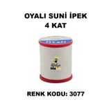 OYALI Suni Ipek 4 Kat Iplik Nakış Iğne Oyası Tığ Oyası Etuval Tek Makara Net 35gr Renk Kodu 3077