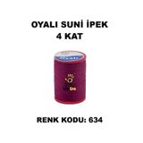 OYALI Suni Ipek 4 Kat Iplik Nakış Iğne Oyası Tığ Oyası Etuval Tek Makara Net 35gr Renk Kodu 634