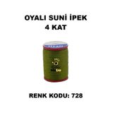 OYALI Suni Ipek 4 Kat Iplik Nakış Iğne Oyası Tığ Oyası Etuval Tek Makara Net 35gr Renk Kodu 728