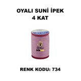 OYALI Suni Ipek 4 Kat Iplik Nakış Iğne Oyası Tığ Oyası Etuval Tek Makara Net 35gr Renk Kodu 734