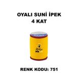 OYALI Suni Ipek 4 Kat Iplik Nakış Iğne Oyası Tığ Oyası Etuval Tek Makara Net 35gr Renk Kodu 751