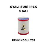 OYALI Suni Ipek 4 Kat Iplik Nakış Iğne Oyası Tığ Oyası Etuval Tek Makara Net 35gr Renk Kodu 753