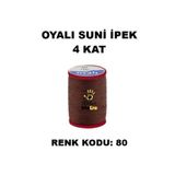 OYALI Suni Ipek 4 Kat Iplik Nakış Iğne Oyası Tığ Oyası Etuval Tek Makara Net 35gr Renk Kodu 80