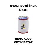 OYALI Suni Ipek 4 Kat Iplik Nakış Iğne Oyası Tığ Oyası Etuval Tek Makara Net 35gr Renk Kodu Optık