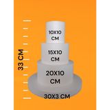 Oyd Strafor 3 Katlı Daire Tabanlı Strafor Maket Pasta 30X3 - 20X10 - 15X10 - 10X10 cm - Beyaz
