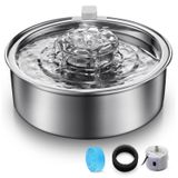 OYES Kedi Su Çeşmesi, Paslanmaz Çelik 2.0L/72oz Otomatik Sirkülasyonlu Pet Su Çeşmesi, LED Işıklı Ultra Sessiz Pompa, Bulaşık Makinesinde Güvenli, Kedi ve Köpek Yavrusu için Uygun Kedi Çeşmesi (Kedi