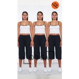 Oyga Siyah - Siyah - Siyah Kadın Fitilli Raporlu Pantolon & Eşofman, Gündelik Ev Giyim Pijama