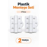 OYK Plastik Menteşe 2'li Set Vidalı Dolap Kapak Panel Menteşesi Beyaz