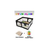 Öykü Bebek Diyarı Güvenli Bebek Ve Çocuk Oyun Alanı Oyun Parkı 125X125 Oyun Matı Ve Topları