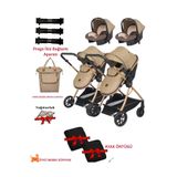 ÖYKÜ BEBEK DUNYASI Ayrılıp Birleşebilen Travel Sistem Ikiz Bebek Arabası(2ADET YAĞMURLUK VE AYAK ÖRTÜSÜ HEDİYELİ) Çanta