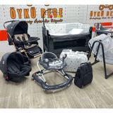 Öykü Bebek Dunyası Bebek Seti+Bebek Arabası+Park Beşik +Anakucağı +Mama Sandalyesi +Uyku Seti +Yürüteç + Anne Bebek Çan - Siyah