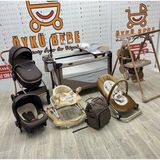 Öykü Bebek Dunyası Yeni Doğan Bebek Çeyiz Seti Full Set ( Park Beşik+Bebek Arabası+Puset+Mama Sandalyesi+Yürüteç) - Kahverengi