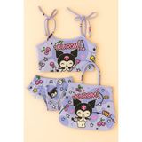 Öykü Kids Çantalı Kız Çocuk Bikini Takımı - Mor - 3 - 4 Yaş