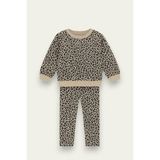 Öykü Kids Kız Çocuk Desenli Ikili Takım (Sweatshirt + Tayt) - Siyah - Krem - 9 - 10 Yaş