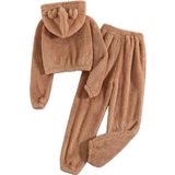 ÖYKÜ KİDS Peluş Kapşonlu Alt Üst Çocuk Pijama Ve Kostüm Takım