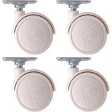 Oynak Tablalı Dolap Sehpa Masa Ayağı Mobilya Tekerleği 40 Mm Polyemid Beyaz (4 Adet)