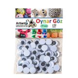 Oynar Göz Siyah 10 mm 150 li 1 Paket Oynayan Göz 10mm Hobi Tasarım Anasınıfı Kreş Etkinlik Elişi
