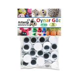 Oynar Göz Siyah 12 mm 50 li 1 Paket Oynayan Göz 12mm Hobi Tasarım Anasınıfı Kreş Etkinlik Elişi