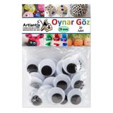Oynar Goz Siyah 28 Mm 20 Li 1 Paket Oynayan Goz 28Mm Hobi Tasarim Anasinifi Kres Etkinlik Elisi