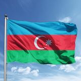 Oysal Bayrak Azerbaycan Milli Gönder Bayrağı Raşel Kumaş Dijital Baskı 600 cmx 900 cm - Renkli - 1 Adet
