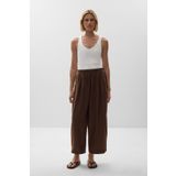 Oysho % 100 keten balloon crop pantolon
