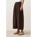 Oysho %100 Keten Çizgili Balloon Crop Pantolon