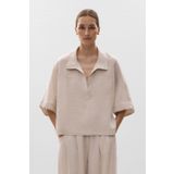 Oysho % 100 keten kısa kollu oversize gömlek