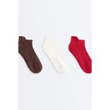 Oysho 3'lü pamuklu karışımlı spor sneaker çorap