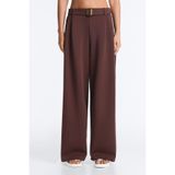 Oysho Kemerli pamuklu piqué wide leg pantolon
