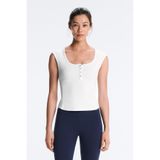 Oysho Pamuklu modal rib detaylı kolsuz T-shirt