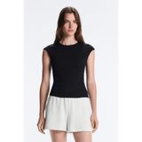 Oysho Pamuklu ve modal rib kısa kollu t-shirt