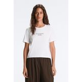 Oysho Yazılı pamuklu karışımlı kısa kollu t-shirt