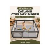 Oyun Alanına Uygun Katlanabilir Sünger Oyun Parkı Minderi Bebek Yatağı - Gri 120x120x6 CM gri