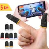 Oyun Eldiveni Fiber Oyuncu Eldiveni Parmak Ucu Parmaklık Pubg (5 Çift (10 Adet)) - Karışık-Çok Renkli