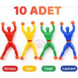 Oyun Kafası 10 Adet Örümcek Adam Oyuncak – 10’lu Yapışan Tırmanan Eğlenceli Oyuncak