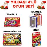 Oyun Kafası Yılbaşı 4'lü Oyun Seti ( Tombala-Kızma Birader-Oyun Kartı-Iskambil)