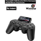 Oyun Konsolu 520 Oyunlu Iki Oyunculu Mini El Atarisi Çift Kişi 2 Adet