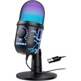 Oyun Mikrofonu, Pc, Mac, Ps4/5 Için USB Bilgisayar Mikrofonu, Stüdyo Kaydı Için Kondenser Podcast Mikrofon, Youtube, Akış, Kulaklık Jaklı, LED Işık, Sessiz, Kazanç, Gürültü Engelleme
