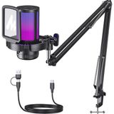 Oyun Mikrofonu, USB Mikrofon, Gürültü Önleyici Kondansatör, Podcast Stüdyosu Için Ps5/ps4/mac - Çok Renkli