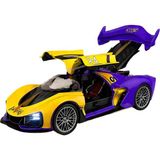 Oyuncak 1:24 Ölçek Diecast Metal Laker.s Spor Araba – Işıklı Sesli Buharlı Çek Bırak Model - Çok Renkli