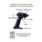 Oyuncak 2.4 Ghz Uzakan Kumandalı Şarjlı Full Fonksiyon Ralli Yarış Arabası 33 cm Dev Boy LED Işıklı Ralli (Gümüş)