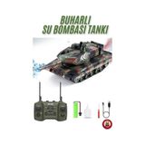 Oyuncak 2.4 Uzaktan Kumandalı Su Bombası Atan Tank Buharlı 1200 Şarjlı Sesli Gövdesi 360 Hareketli Gövde Yeşil