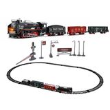 Oyuncak 23 Parça Işıklı Klasik Tren Seti 105Cm 3 Farklı Ray Modeli Pilli Retro Kara Tren Otomatik On Aç Bırak