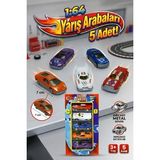 Oyuncak 5'li Diecast Metal Yarış Arabası Seti 1:64 Ölçek 7 cm
