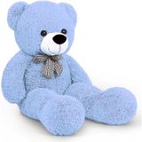 Oyuncak 80 Cm Papyonlu Peluş Ayıcık- İthal Kumaş - Premium Koleksiyon Hediyelik Ayı % 100 Yerli 001 pembe
